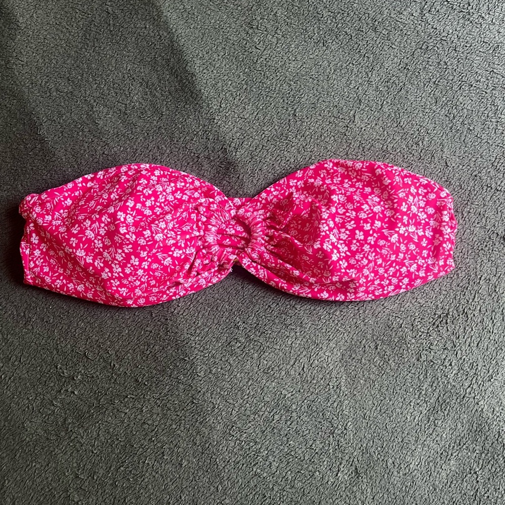 Pink Floral Bandeau Top